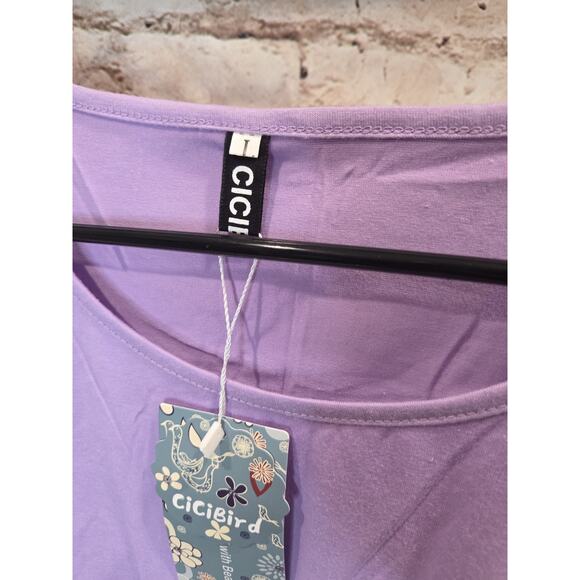 CiciBird Lavender Purple Short Sleeve Shorts Womens Lounge Set Size Large - Picture 3 of 3